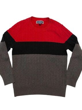 Red and black striped Karen Scott sweater